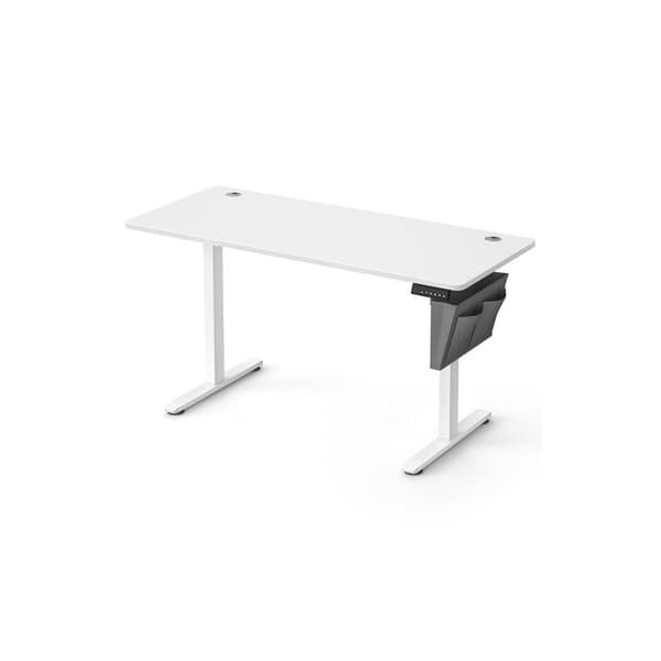 Rootz Electric Desk - Stående Skrivebord - Justerbar Højde Skrivebord - Spånplader og stål - 60cm x 140cm x (72-120cm) - Cloud White