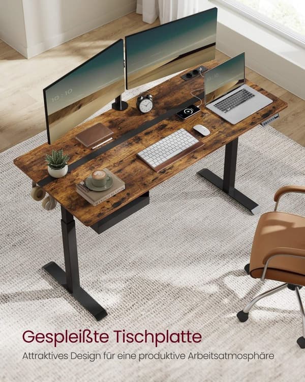 Rootz sähköinen seisomapöytä - säädettävä työpöytä - istumapöytä - lastulevy/umpiteräs - 70 cm x 160 cm x 72-120 cm - kuiskaus hiljainen - 1,5 cm paks