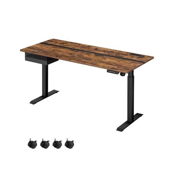 Rootz sähköinen seisomapöytä - säädettävä työpöytä - istumapöytä - lastulevy/umpiteräs - 70 cm x 160 cm x 72-120 cm - kuiskaus hiljainen - 1,5 cm paks