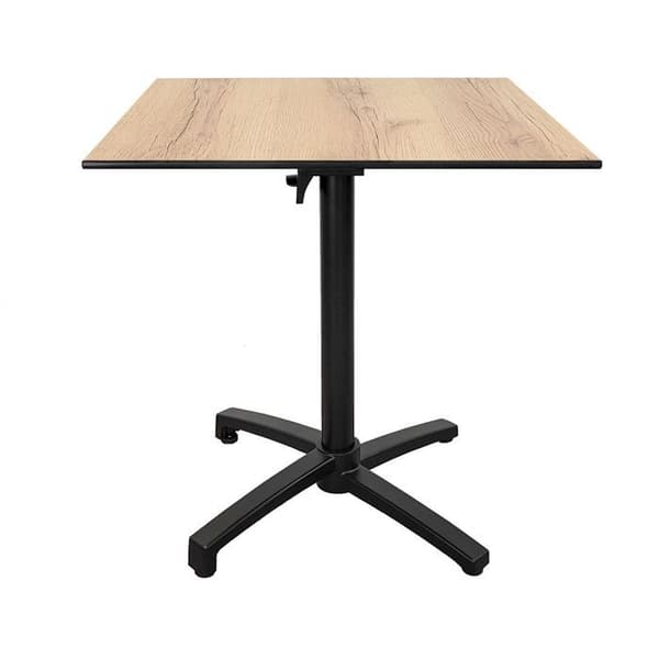 Hopfällbart terrassbord i kompakt HPL ekträdekor 70 x 70