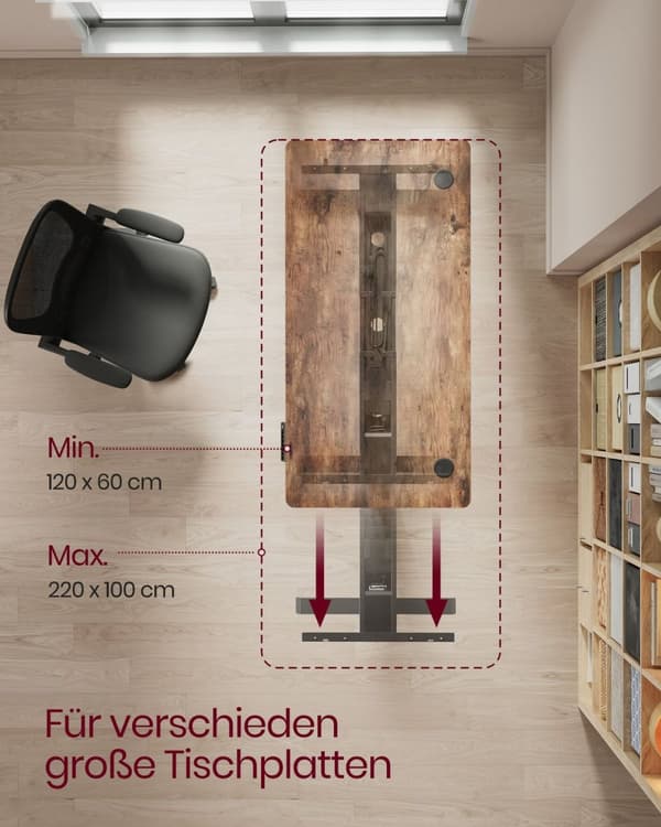 Rootz sähköinen seisomapöytä - säädettävä työpöytä - istumapöytä - teräsrunko - 68 cm x (110-180 cm) x (60-125 cm) - musta - 28,3 kg