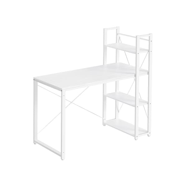 Rootz Maple White Skrivbord - Skrivbord - Study Workstation - Spånskiva stål - 56cm x 120cm x 120cm - 20kg - 50kg Max belastning
