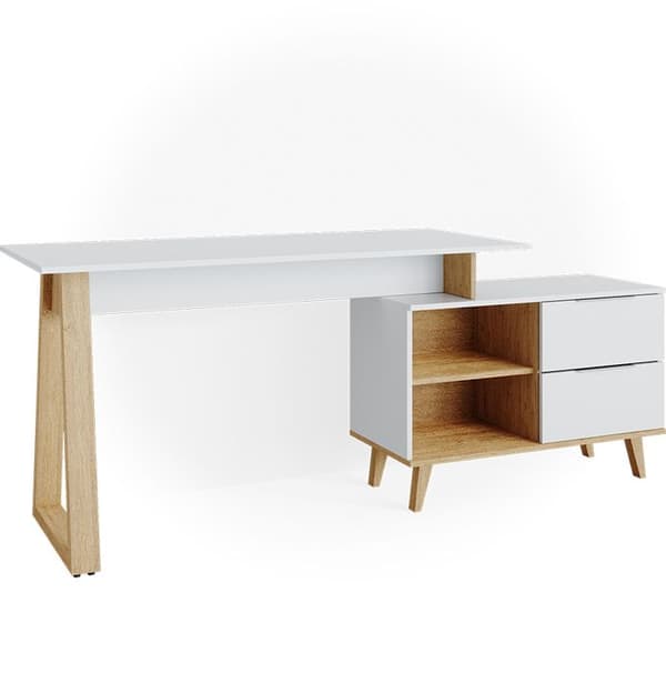 Vicco Nautica skrivbord, Vit, 138 x 60 cm med XL lådor