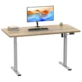 Miniatyrbild 2 av 6: LonaE skrivbord elektrisk höj- och sänkfunktion 110x50x71-120cm ek dekor, silverfärgad.
