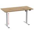 Miniatyrbillede 3 af 6: LonaE skrivebord elektrisk hæve sænke funktion 160x80x71-120cm eg dekor, sølvfarvet.