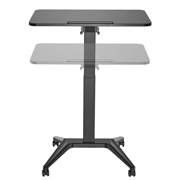 Mobilt bärbar skrivbord, Maclean MC-453B, svart, pneumatisk höjdjustering, 80x52cm, 8kg max, 109cm h