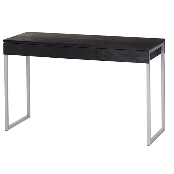 Fula skrivbord 3 lådor svart ask dekor.