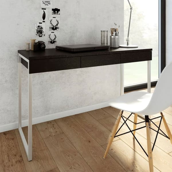 Fula skrivebord 3 skuffer svart ask dekor.