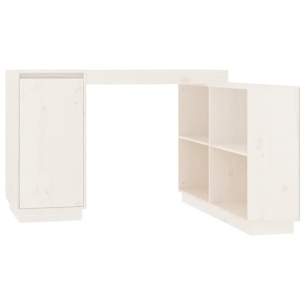 Skrivbord vit 110x50x75 cm massiv furu