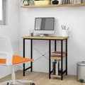 Miniatyrbild 1 av 2: Datorbord svart och ljus ek 80x40x72 cm MDF och metall