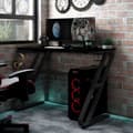 Miniatyrbild 1 av 2: Gamingskrivbord med ZZ-formade ben svart 110x60x75 cm