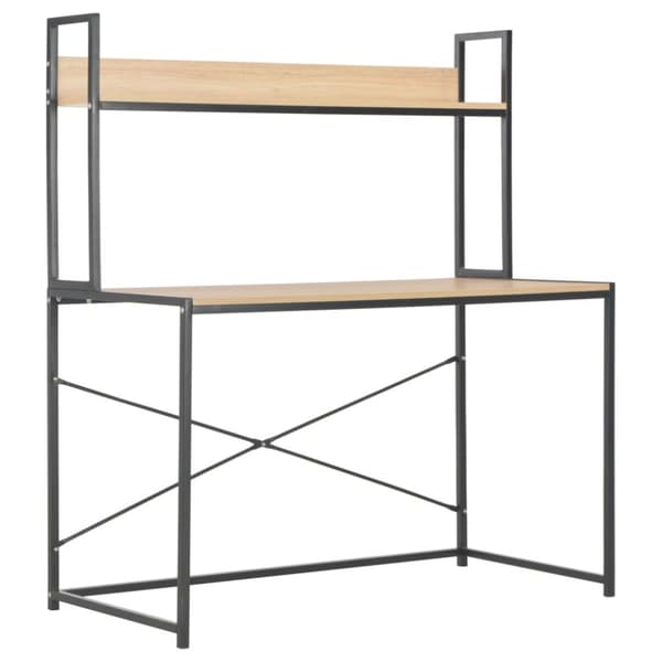 Datorbord svart och ek 120x60x138 cm