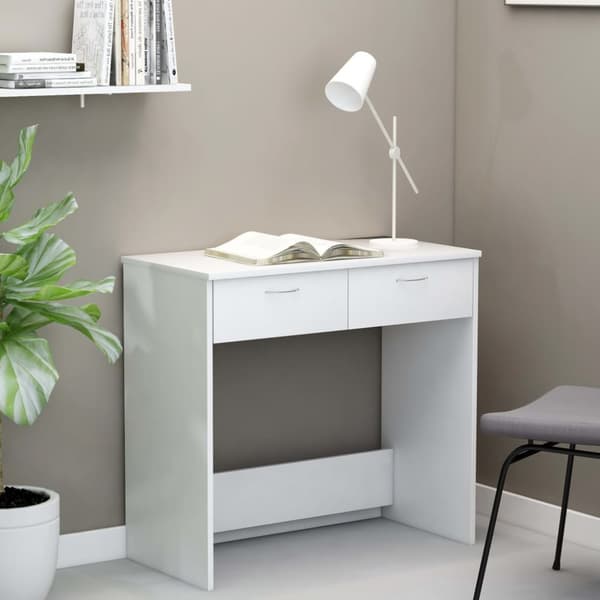 Skrivbord vit 80x40x75 cm konstruerat trä