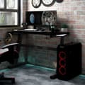 Miniatyrbild 1 av 2: Gamingskrivbord LED med Z-formade ben svart 90x60x75 cm