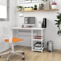 Miniatyrbild 1 av 2: Datorbord vit 105x55x72 cm MDF och metall
