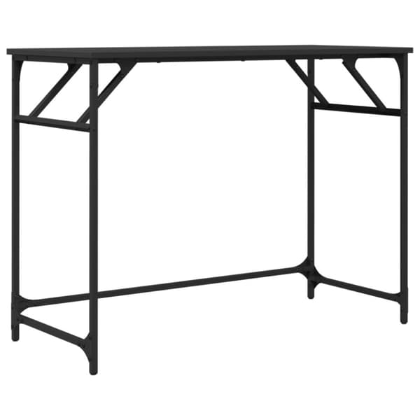 Skrivbord svart 100x45x76 cm trä pulverlackerat stål