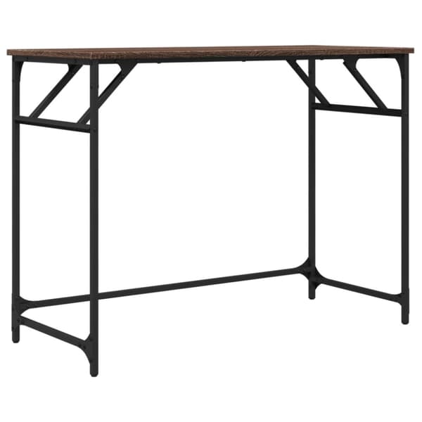 Skrivbord brun ek 100x45x76 cm trä pulverlackerat stål