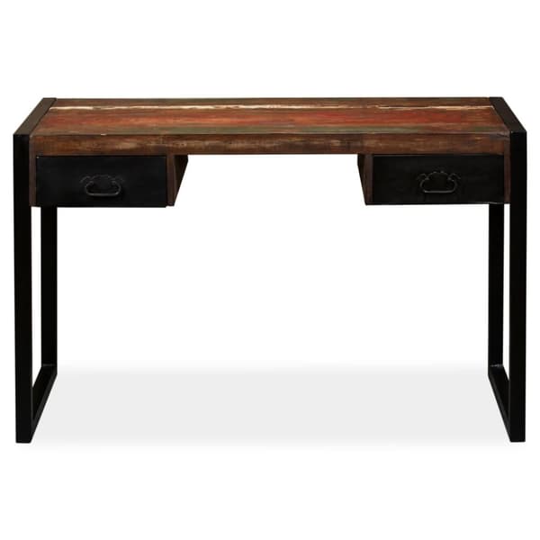 Skrivbord med 2 lådor massivt återvunnet trä 120x50x76 cm