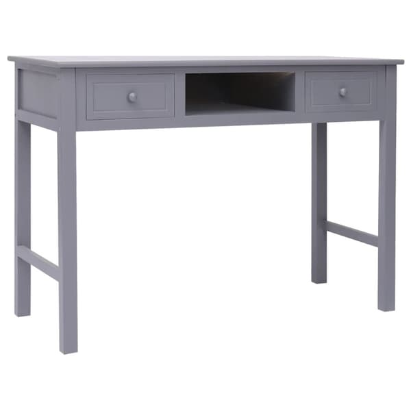 Skrivbord grå 108x45x76 cm massivt kejsarträ