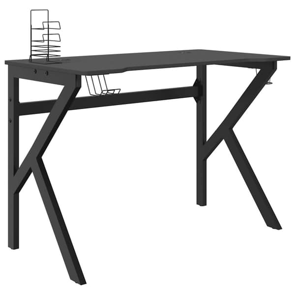 Gamingskrivbord med K-formade ben svart 110x60x75 cm
