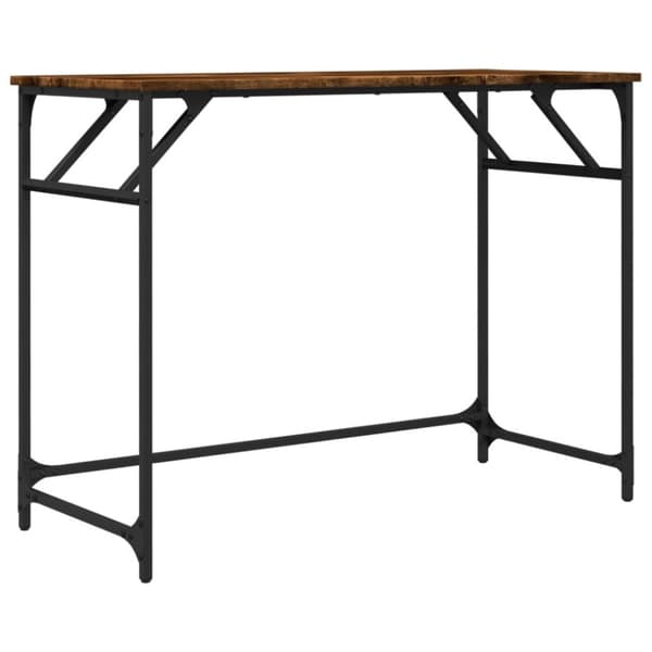 Skrivbord rökfärgad ek 100x45x76 cm trä pulverlackerat stål