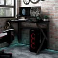 Miniatyrbild 1 av 2: Gamingskrivbord med K-formade ben svart 90x60x75 cm