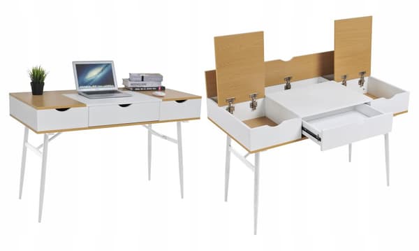 ELEGANT DESK til kontorkontor, MODERNE STOR SKUFFE, computerbord