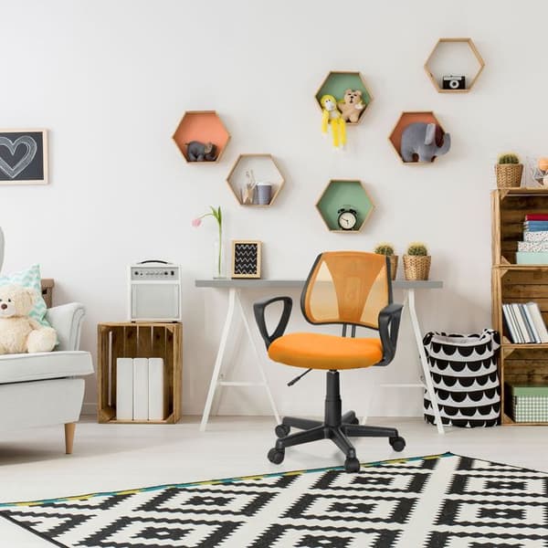 Svenska snurrstol för barn - hjh OFFICE - KIDDY CD - Orange - Tyg