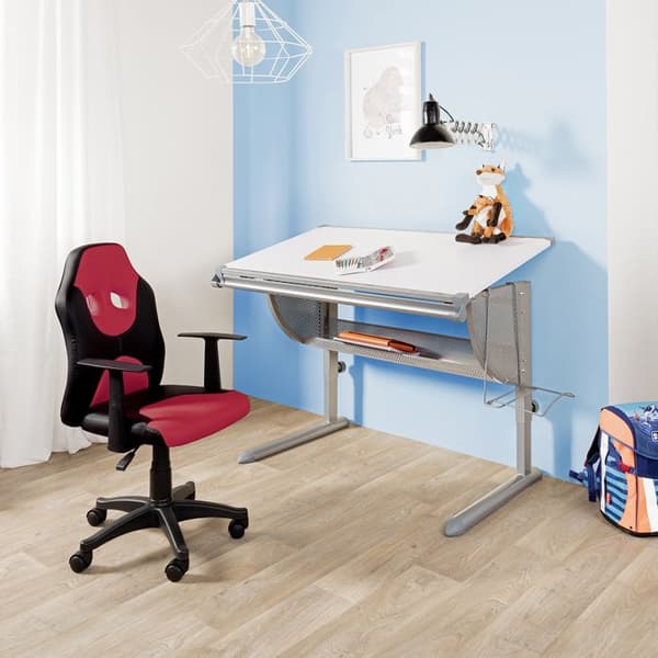 Svängbar stol för barn - hjh OFFICE - KID GAME AL - Svart/Röd - konstläder