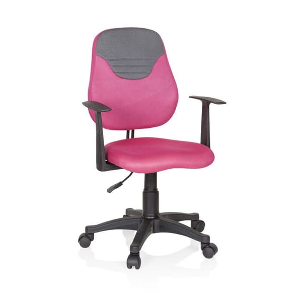 Svanthuvande barnstol - hjh OFFICE - KIDDY STYLE - Rosa/Grå - Tyg