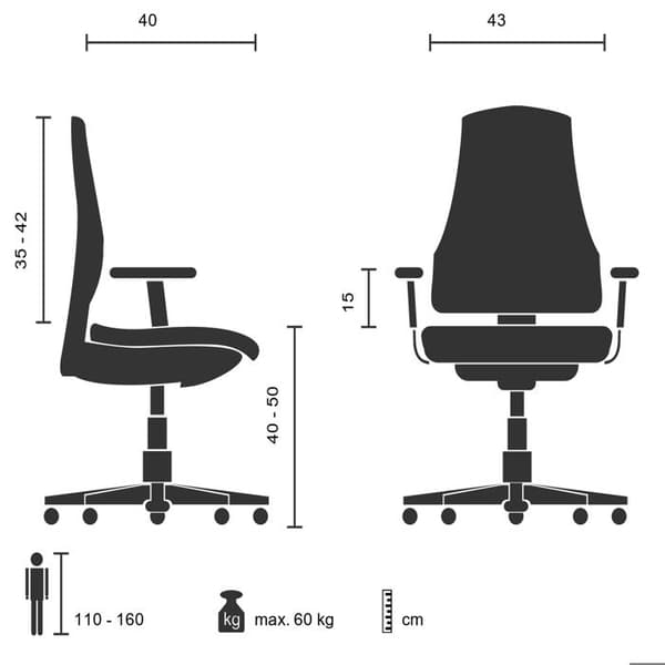 Snurrstol för barn - hjh OFFICE - KIDDY CD - Röd - Tyg