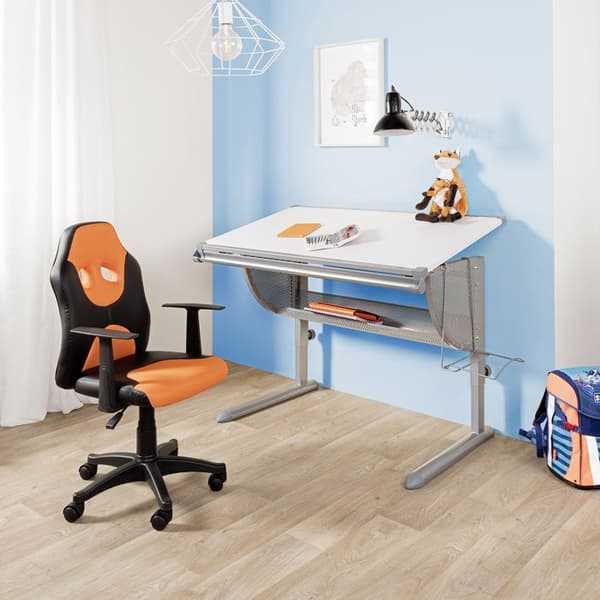 Snurrstol för barn - hjh OFFICE - KID GAME AL - Svart/Orange - konstläder