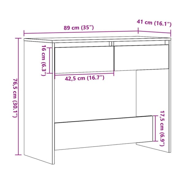 konsolbord 89x41x76,5 cm konstrueret træ kunsteg