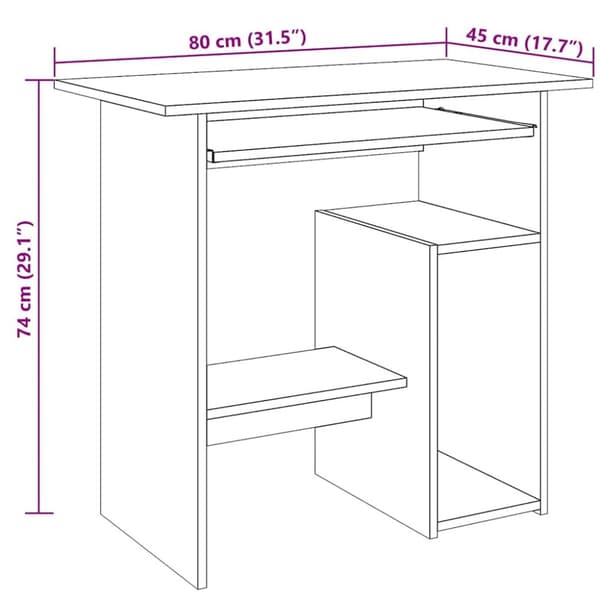 Työpöytä Artisan Oak 80x45x74 cm Puu Materiaali