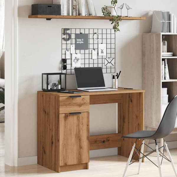 skrivebord 100x50x75 cm konstrueret træ kunsteg