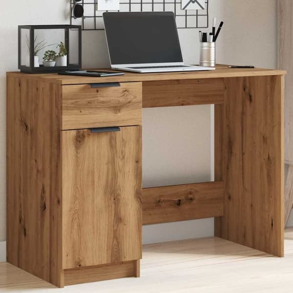 skrivebord 100x50x75 cm konstrueret træ kunsteg