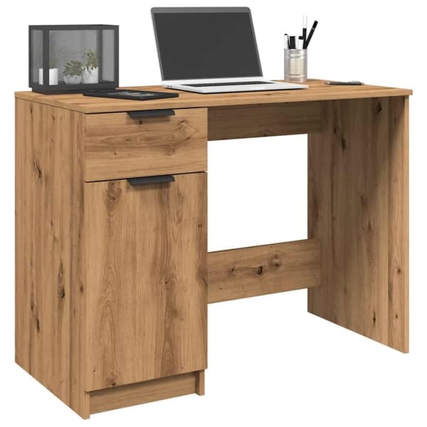 skrivebord 100x50x75 cm konstrueret træ kunsteg