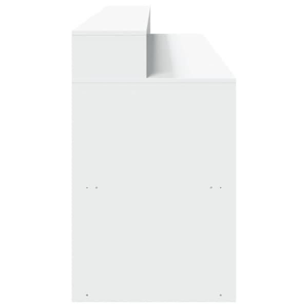 Työpöytä LED-valoilla valkoinen 200x55x91 cm tekninen puu