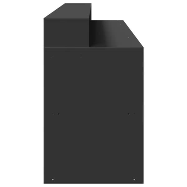 Työpöytä LED-valoilla musta 200x55x91 cm tekninen puu