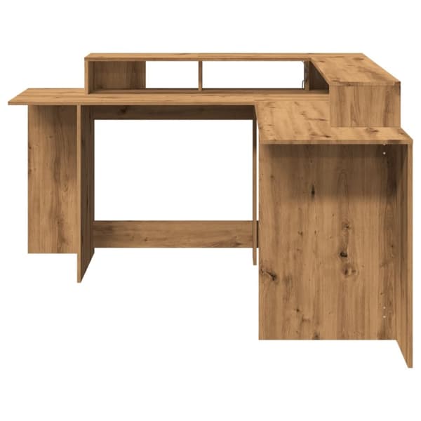 Työpöytä LED-valoilla artesaani tammi 152x152x91cm tekninen puu