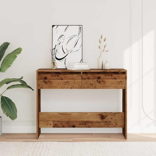 konsolbord 100x35x76,5 cm konstrueret træ antikt træ