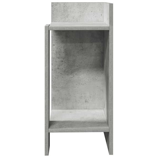 sivupöydät 2 kpl hyllyllä Betonin harmaa 25,5x27x60 cm