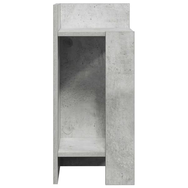 sivupöydät 2 kpl hyllyllä Betonin harmaa 25,5x27x60 cm