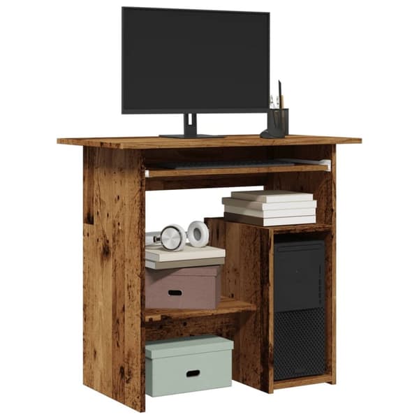 skrivebord 80 x 45 x 74 cm konstrueret træ antikt træ