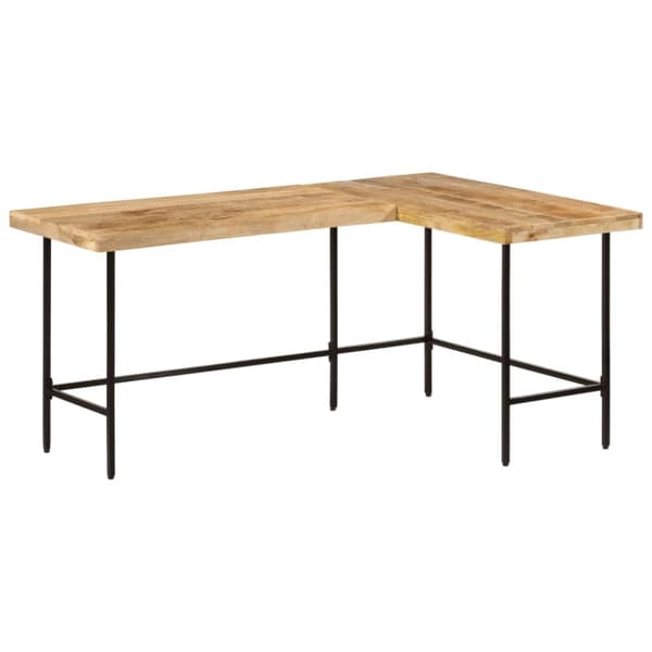 Työpöytä 165x110x77 cm Massiivi mangopuu ja rauta