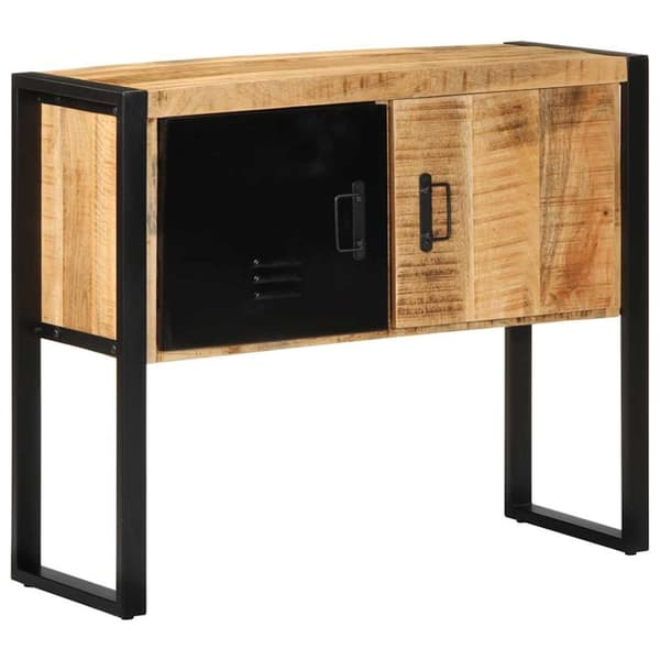 Konsolbord 90x35x75 cm massivt grovt mangoträ