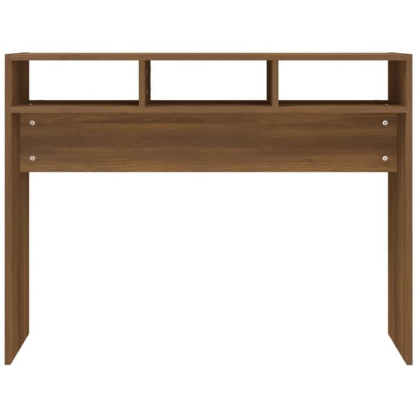 konsolbord 105x30x80 cm konstrueret træ brun egetræsfarve