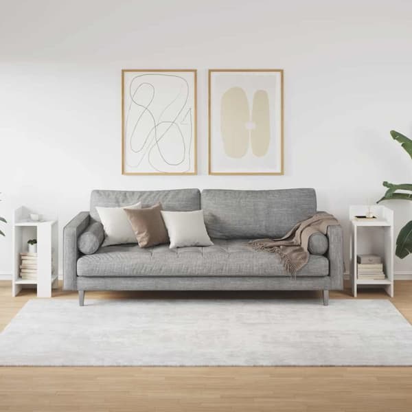 sivupöydät 2 kpl hyllyllä Valkoinen 25,5x27x60 cm