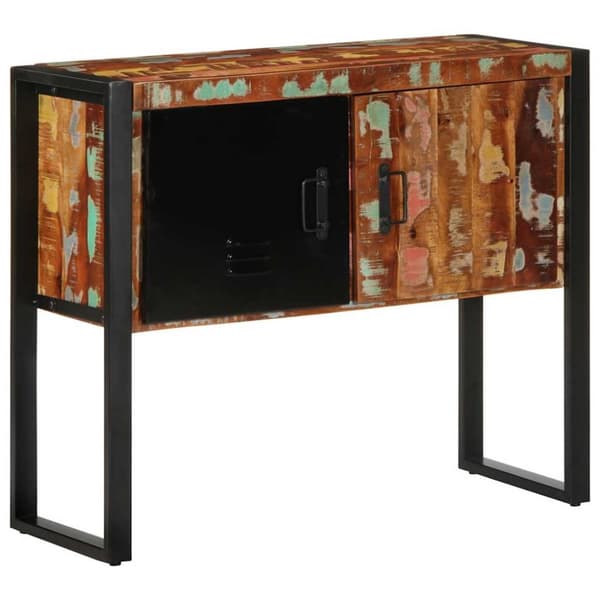 konsolikaappi värikäs 70x35x70 cm massiivi kierrätyspuuta