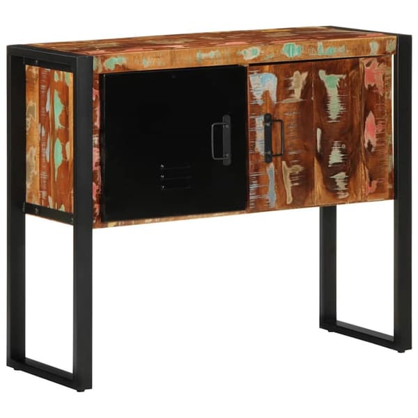 konsolikaappi värikäs 70x35x70 cm massiivi kierrätyspuuta